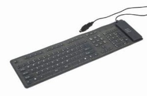 Gembird Klawiatura silikonowa wodoodporna USB z funkcją OTG czarna
