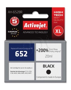 Tusz ActiveJet AH-652BR czarny do drukarki HP (zamiennik HP 652 F6V25AE) Premium, +200% drukuj więcej niż OEM