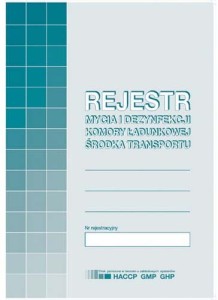 Rejestr mycia i dezynfekcji komory ładunkowej środka transportu H91-3