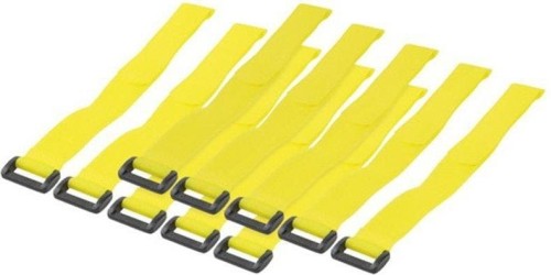 Techly Opaski rzepowe 300x20mm, 10szt, żółte