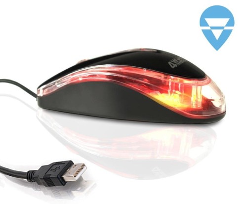 4world Mysz optyczna BASIC1 USB 1200dpi czarna