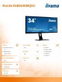 IIYAMA 34'' XUB3490WQSU-B1 IPS 21:9 (3440x1440) DP/USB/3xHDMI