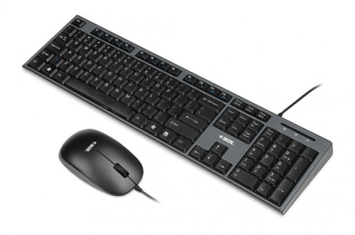 iBOX Zestaw przewodowa klawiatura + mysz IKMS606W czarny