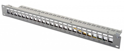Digitus Patch panel 19" 24 porty Keystone, bez modułów, półka