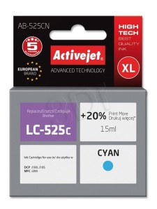 Tusz ActiveJet AB-525CN Cyan do drukarki Brother - zamiennik LC525XLC