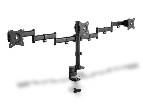 Digitus Stojak biurkowy potrójny z zaciskiem, 3xLCD, max. 27", max. obciążenie 8kg, uchylno-obrotowy 360°