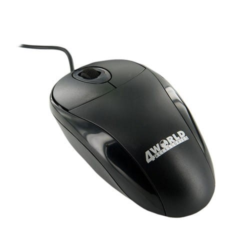 4world Mysz optyczna BASIC2 USB 1200dpi czarna