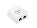 LANBERG Gniazdo natynkowe 2x RJ45 Kat.6 białe