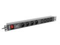 LANBERG Listwa zasilająca Rack PDU 1U 4x PL + 4x IEC C13 2m 16A czarna
