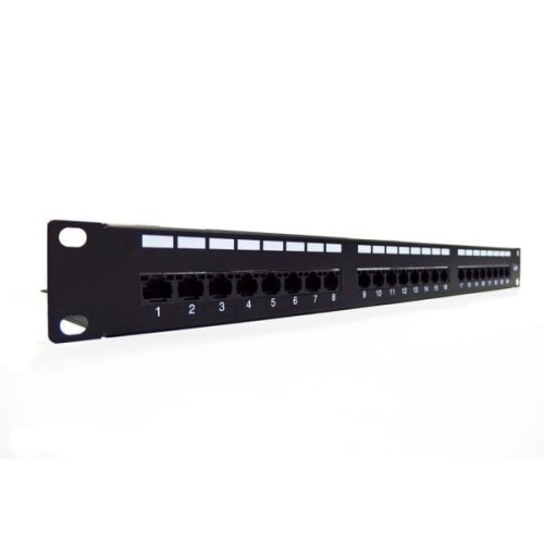 Digitus Patch-panel 19" 24x RJ45 U/UTP kat. 6 1U z tacką czarny (RAL 9005)