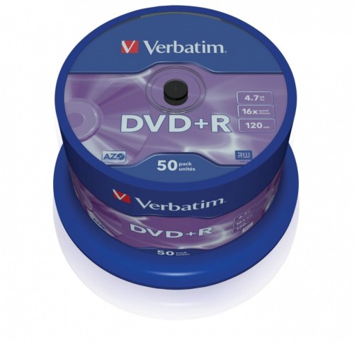 Verbatim DVD+R 16x 4.7GB 50P CB            43550
