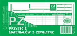 PZ przyjęcie materiałów z zewnątrz 1/3 A4 352-8