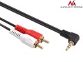 Maclean Przewód mini jack 3,5mm kątowy 2RCA 1m czarny MCTV-824